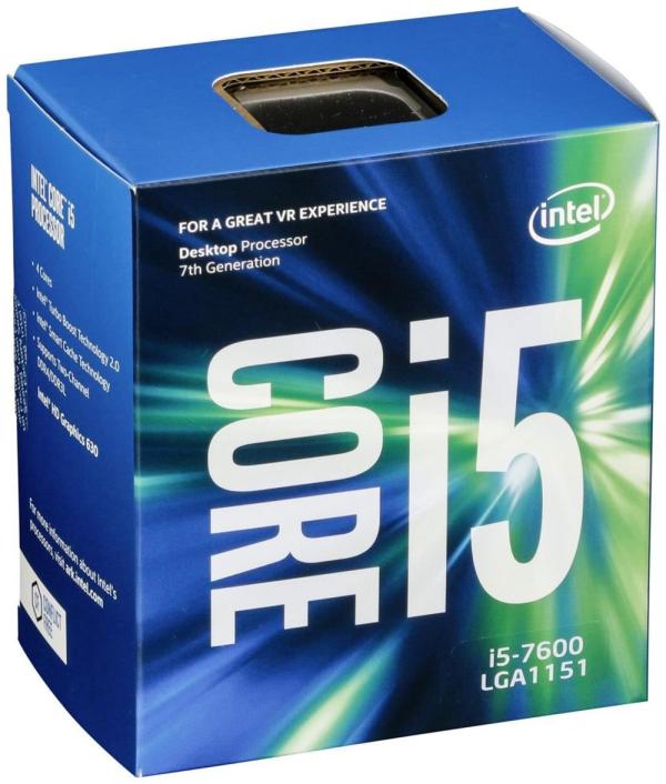 Процессор S1151 Intel Core i5-7600 3.5ГГц, 4*256KB+6MB, 8ГТ/с,Kaby lake 0.014мкм, Quad Core, видео 1150МГц, 65Вт, BOX
