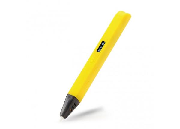 3D ручка RP800A, 0.6 мм, OLED дисплей,  регулировка температуры нагрева, регулировка скорости подачи пластика, желтый