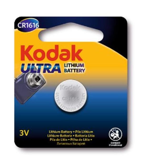 Батарейка CR1616 Kodak, литиевая, 3В, 1шт