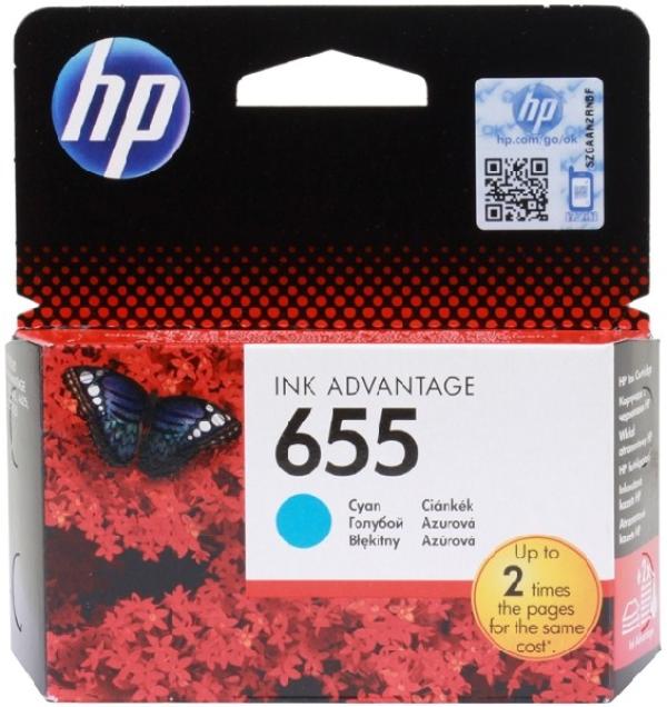 Картридж для HP DeskJet Ink Advantage 3525/4615/4625/5525/6525, голубой HP №655 CZ110AE, 600стр