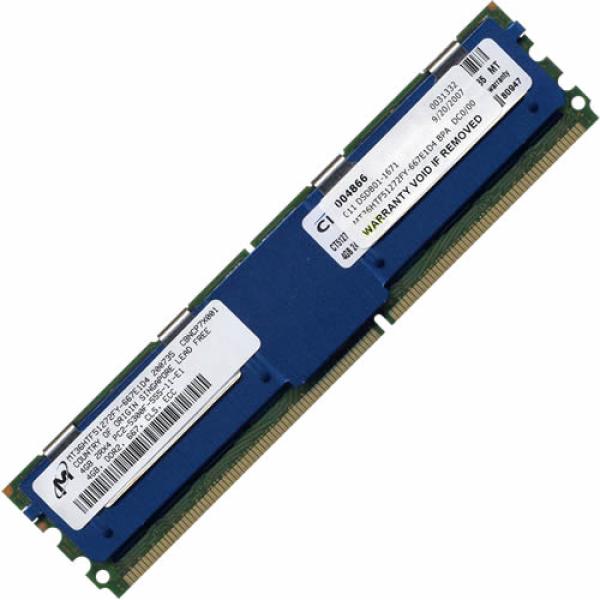 Оперативная память DIMM DDR2 ECC FB 4GB,  667МГц (PC5300) Micron MT36HTF51272FY-667G1D6, аналог HP 466436-061/466440-B21, 1.8В, восстановленная