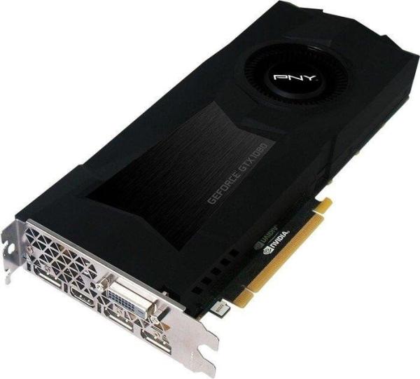 Видеокарта PCI-E Gf GTX1070 PNY GF1070GTXCD8GEPB, 8GB GDDR5 256bit 1506/8000МГц, PCI-E3.0, HDCP, 3*DisplayPort/DVI/HDMI, SLI, 150Вт