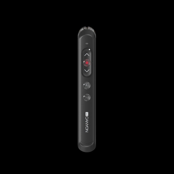 Мышь беспроводная для презентаций Canyon CNE-CP01, USB, 5 кнопок, FM 30м, 2*AAA, лазерная указка, черный