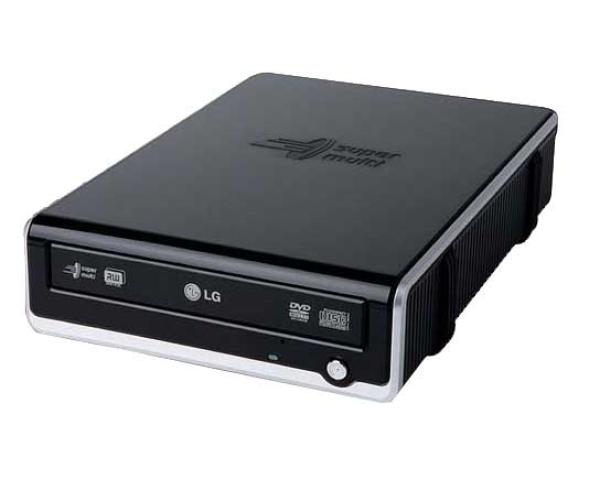 Привод DVD-RW внешний LG GSA-E60N, 20/8/10R9X8/6X16X48X32X48, DVD-Dual, USB2.0, БП, черный-серебристый