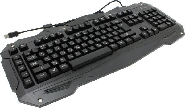 Клавиатура Gembird KB-G200L, USB, Multimedia 6 кнопок, подсветка, программируемая, черный