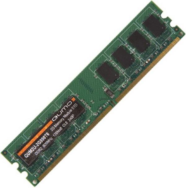 Оперативная память DIMM DDR2 2GB,  800МГц (PC6400) QUMO QUM2U-2G800T6, retail