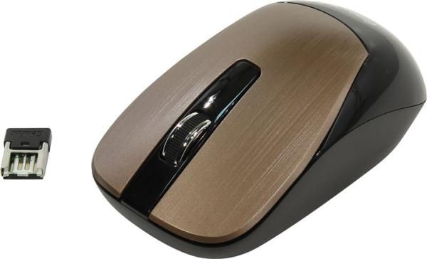 Мышь беспроводная оптическая Genius NX-7015 Rosy Brown, USB, 3 кнопки, FM, 1600/1200/800dpi, 1*AA, для ноутбука, черный-коричневый, 31030119104