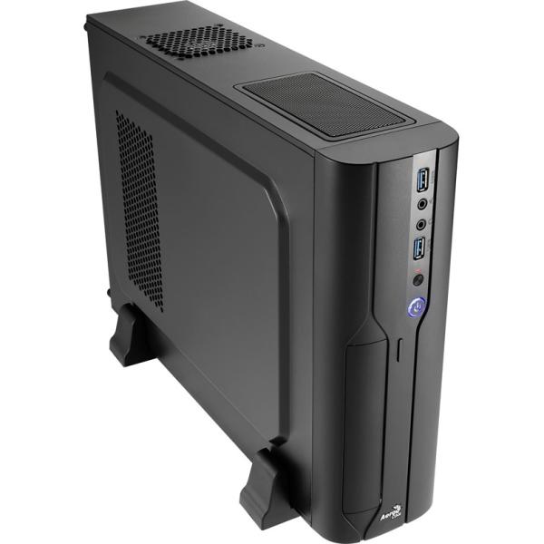 Корпус mATX Desktop Aerocool CS-101, 400Вт, 1*5.25" Slim + 0(2)*3.5" + 0(2)*2.5", Audio/2*USB3.0,  1(1) вент., черный