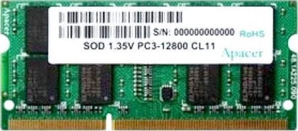 Оперативная память SO-DIMM DDR3  4GB, 1600МГц (PC12800) Apacer AS04GFA60CATBGJ, 1.35В