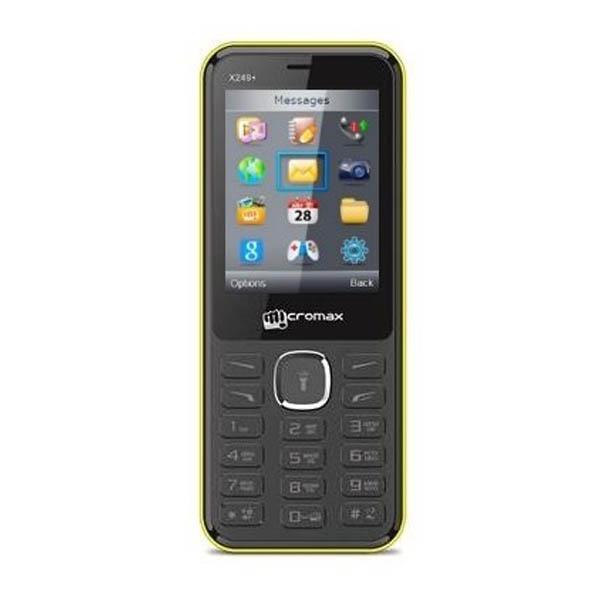Мобильный телефон 2*SIM Micromax X249+, GSM900/1800, 2.4" 320*240, камера 0.3Мпикс, SD-micro, BT, запись видео, диктофон, WAP, MP3 плеер, FM радио, 49.5*119*12.3мм 80г, желтый, восстановленный