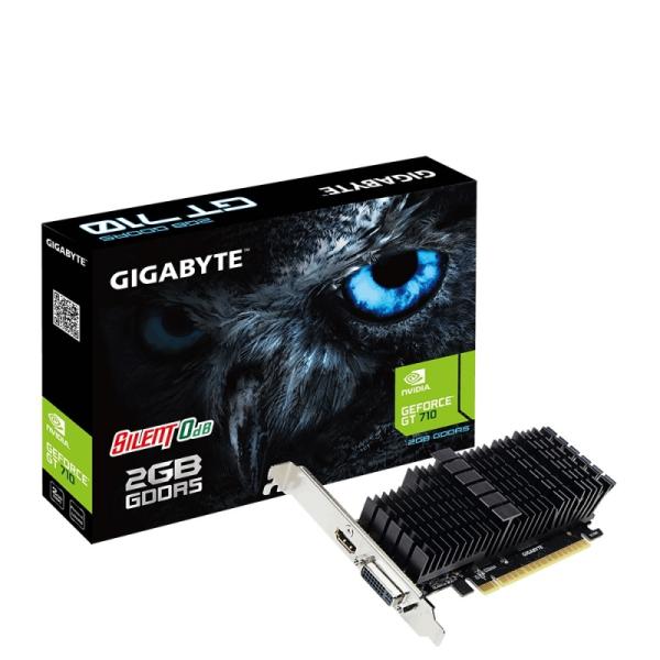 Видеокарта PCI-E Gf  GT710 GIGABYTE GV-N710D5SL-2GL, 2GB GDDR5 64bit 954/5012МГц, PCI-E3.0, HDCP, DVI/HDMI, 19Вт