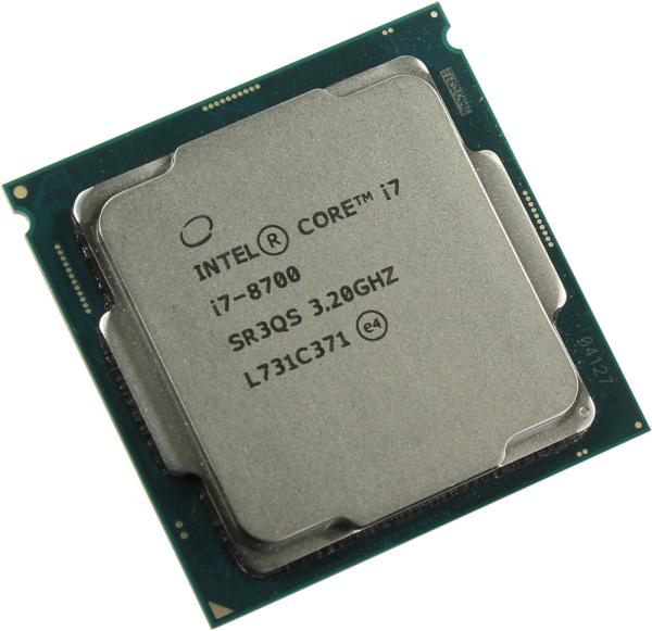 Процессор S1151v2 Intel Core i7-8700 3.2ГГц, 6*256KB+12MB, 8ГТ/с, Cofee Lake 0.014мкм, Six Core, видео 1150МГц, 65Вт, BOX