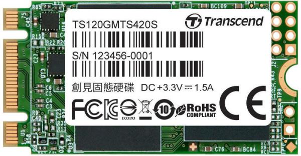 Накопитель SSD M.2  120GB Transcend TS120GMTS420S, SATAIII, 3D TLC, 560/500MB/s