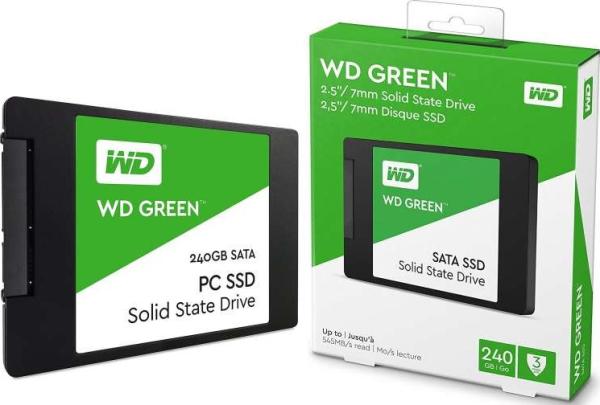 Накопитель SSD 2.5" SATA  240GB WD WDS240G2G0A, SATAIII, 3D TLC NAND, 545/430MB/s