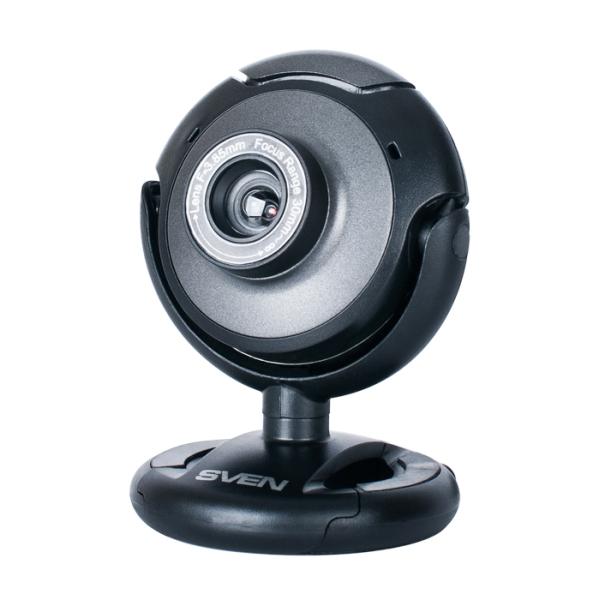 Видеокамера USB2.0 Sven IC-310, 640*480, до 30fps, крепление на монитор, встр. микрофон, черный