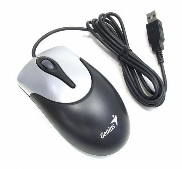 Мышь оптическая Genius NetScroll 100 V2, USB, 3 кнопки, колесо, 800dpi, черный-серебристый