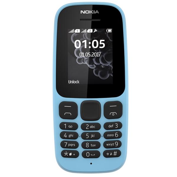 Мобильный телефон 2*SIM Nokia 105 DS 2017, GSM900/1800/1900, 1.8" 160*120, FM радио, 49.5*112*14.4мм 73г, синий