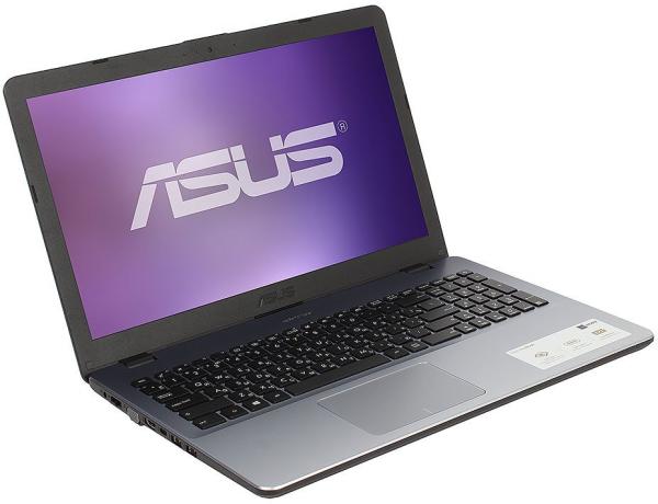 Ноутбук 15" ASUS X542UA-DM431, Core i3-7100U 2.4 4GB 256GB 1920*1080 USB2.0/2*USB3.0 USB-C LAN WiFi BT HDMI/VGA камера SD 2кг DOS серый
