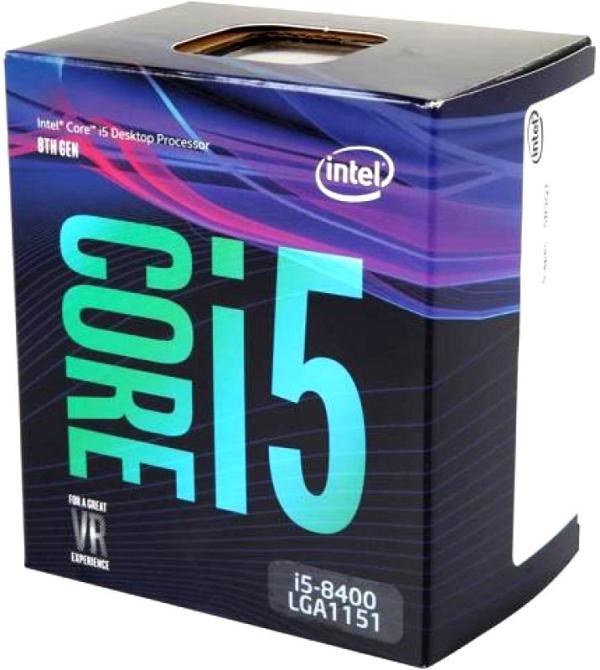 Процессор S1151v2 Intel Core i5-8400 2.8ГГц, 6*256KB+9MB, 8ГТ/с, Coffee Lake 0.014мкм, Six Core, видео 1000МГц, 65Вт, BOX