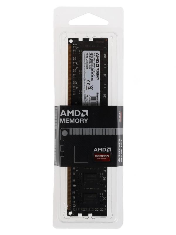 Оперативная память DIMM DDR3  4GB, 1600МГц (PC12800) AMD R534G1601U1S-U, 1.5В, CL 11-11-11-28, retail