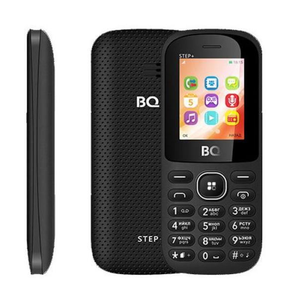 Мобильный телефон 2*SIM BQ BQ-1807 STEP +, GSM850/900/1800/1900/GPRS, 1.77" 160*128, BT, SD-micro/SDHC-micro, MP3 плеер, черный