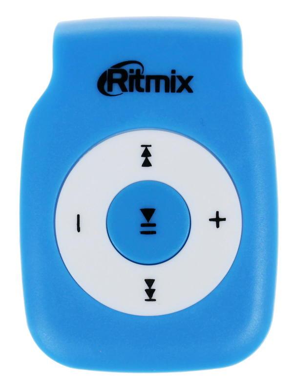 Плеер MP3 Ritmix RF-1015 Blue, MP3, MicroSD, USB2.0, аккумулятор, 5ч, клипса, синий