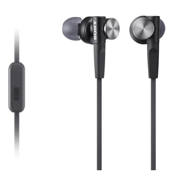 Наушники с микрофоном проводные вставные Sony MDR-XB50AP Black, 12мм, 4..24000Гц, кабель 1.2м, MiniJack, позолоченные контакты, динамические, черный
