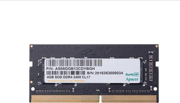 Оперативная память SO-DIMM DDR4  4GB, 2400МГц (PC19200) Apacer AS04GGB24CETBGH, 1.2В