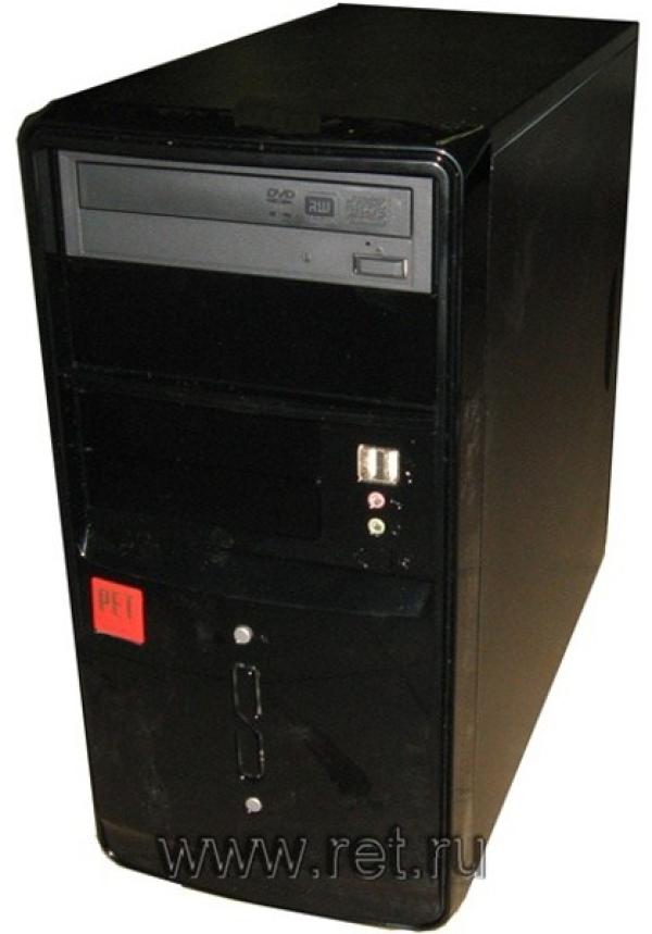 Компьютер РЕТ, Atom D510 1.66 Dual Core/ Intel D510MO Звук Видео LAN1Gb/ DDR2 1GB/ 250GB/ DVD-RW/ mATX 350Вт USB2.0 Audio черный