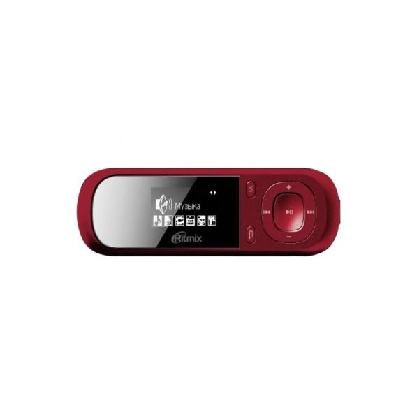 Плеер MP3 Флэш Ritmix RF-3360, ЖК 1" 128*64, 4GB, считыватель карт памяти, USB2.0, FM радио, диктофон, аккумулятор, 10ч, красный
