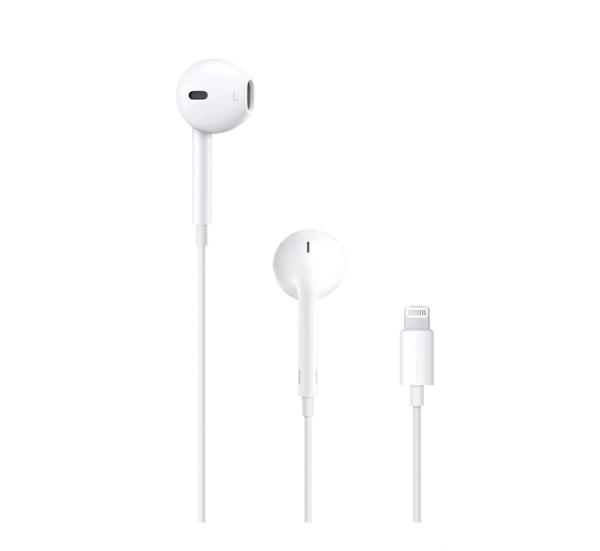 Наушники с микрофоном проводные вставные Apple EarPods MMTN2ZM/A, 20..20000Гц, 1.2м, Lightning, регулятор громкости, белый
