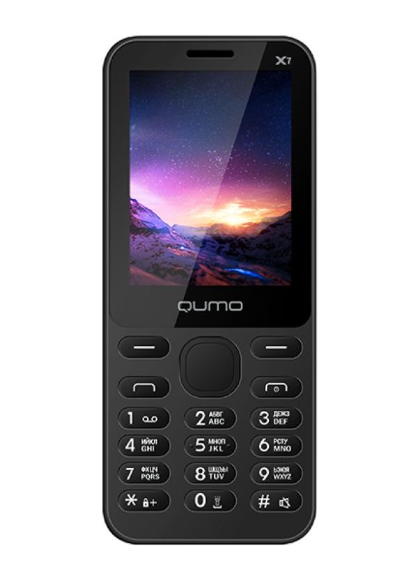 Мобильный телефон 2*SIM QUMO Push X7, GSM850/900/1800/1900/GPRS, 2.4" 320*240, камера 0.3Мпикс, SD-micro/SDHC-micro, MP3 плеер, черный