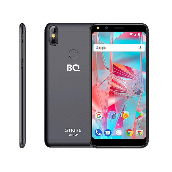 Смартфон 2*sim BQ BQ-5301 STRIKE VIEW, 4*1.3ГГц, 8GB, 5.34" 960*480, SDHC-micro, 3G, GPS, BT, WiFi, радио, 3 камеры 8+2/5Мпикс, Android 7, 70*146.3*8.65мм 145г, черный