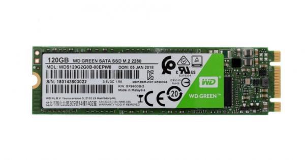 Накопитель SSD M.2  120GB WD WDS120G2G0B, SATAIII, 3D TLC, 545/430MB/s