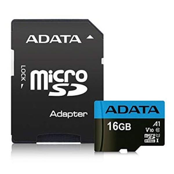 Карта памяти SDHC-micro (TransFlash) 16GB A-Data Premier AUSDH16GUICL10A1-RA1, 100/25МБ/сек, class 10, UHS-I A1, с адаптером SD