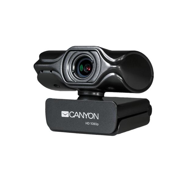Видеокамера USB2.0 Canyon CNS-CWC6, 2560*1440, до 30fps, крепление на монитор/штатив, автокоррекция изображения, встр. микрофон с шумоподавлением, совместима с Android/TV Box/Smart TV, черный