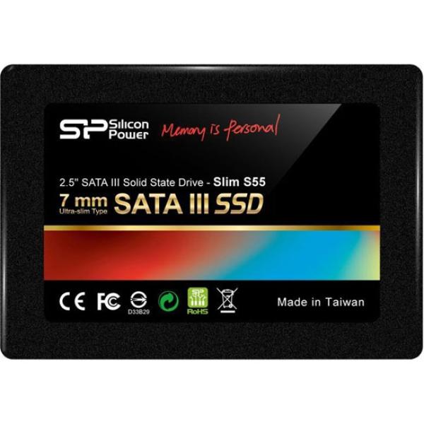 Накопитель SSD 2.5" SATA  240GB Silicon Power S55 SP240GBSS3S55S25, SATAIII, TLC, 550/450MB/s