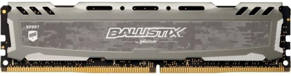 Оперативная память DIMM DDR4  8GB, 3200МГц (PC25600) Crucial Ballistix Sport LT (BLS8G4D32AESBK), 1.35В, радиатор