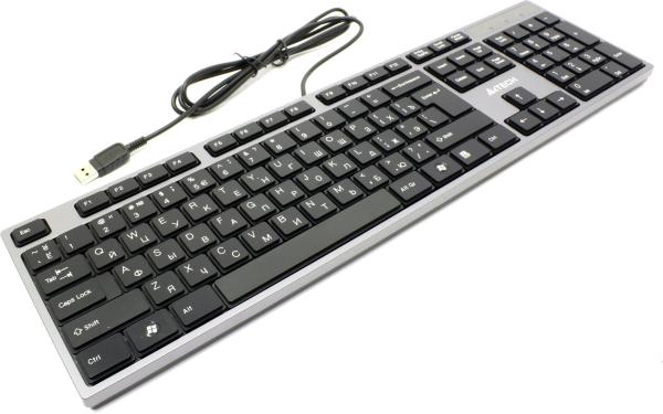 Клавиатура A4 Tech KD-300, USB, серебристый-черный