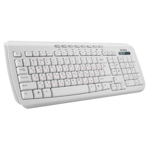 Клавиатура Sven KB-C3050, USB, Multimedia 8 кнопок, белый