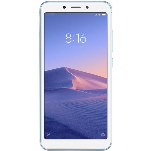 Смартфон 2*sim Xiaomi Redmi 6A, MTK 4*2ГГц 16GB 2GB, 5.45" 1440*720, SD-micro/SDHC-micro, 4G/3G, GPS, BT, WiFi, G-sensor, 2 камеры 13/5Мпикс, Android 8, 3000мАч, 71.5*147.5*8.5мм 145г, голубой