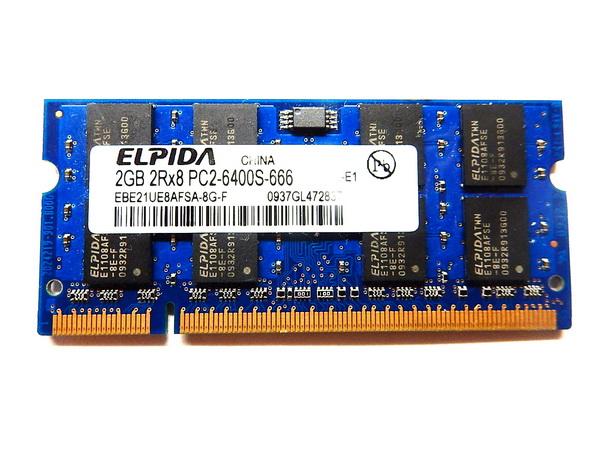 Оперативная память SO-DIMM DDR2 2GB, 800МГц (PC6400) Elpida EBE21UE8AFSA-8G-F, 1.8В
