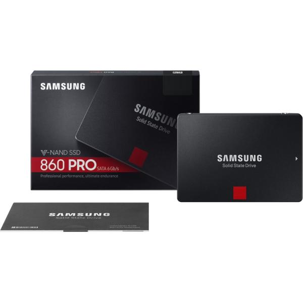 Накопитель SSD 2.5" SATA  256GB Samsung 860 PRO MZ-76P256BW, SATAIII, 3D MLC, 560/530MB/s, 512MB