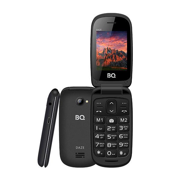 Мобильный телефон 2*SIM BQ BQ-2437 DAZE, GSM850/900/1800/1900, 1.8" 160*128, камера 0.3Мпикс, SD-micro/SDHC-micro, MP3 плеер, черный