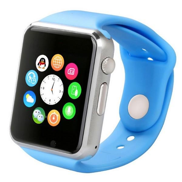 Часы - телефон Smart Watch A1, GSM 850/900/1800/1900, 1.54", 240*240, сенсорный, BT, камера 0.3Мпикс, Android, SD micro, голубой