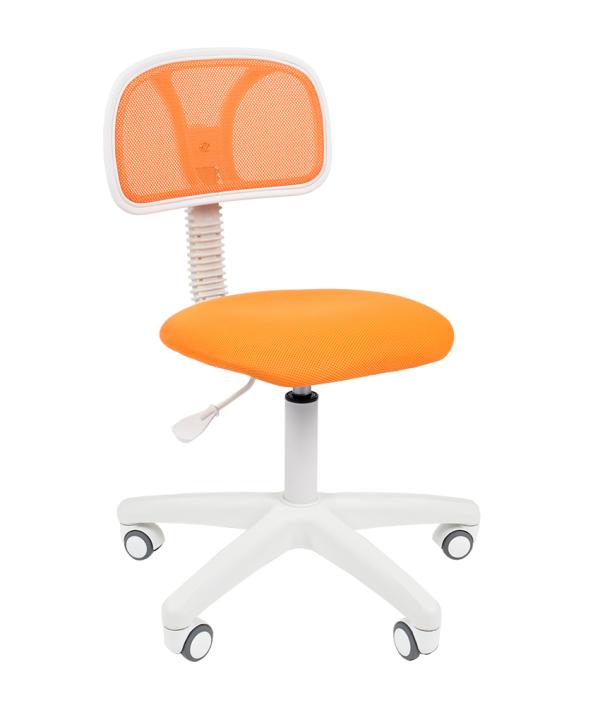 Кресло Chairman CH 250 white TW16/TW66, оранжевый, акрил, ткань-сетка, белый пластик, регулировка высоты спинки, без подлокотников, крестовина-пластик, регулировка высоты сиденья-газлифт, до 80кг