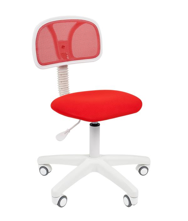 Кресло Chairman CH 250 white TW19/TW69, красный, акрил, ткань-сетка, белый пластик, регулировка высоты спинки, без подлокотников, крестовина-пластик, регулировка высоты сиденья-газлифт, до 80кг