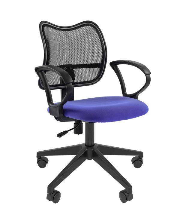 Кресло Chairman CH 450 LT C-17, синий, спинка-ткань-сетка, эргономичное, закругленные подлокотники, крестовина-пластик, регулировка высоты сиденья-газлифт, до 100кг
