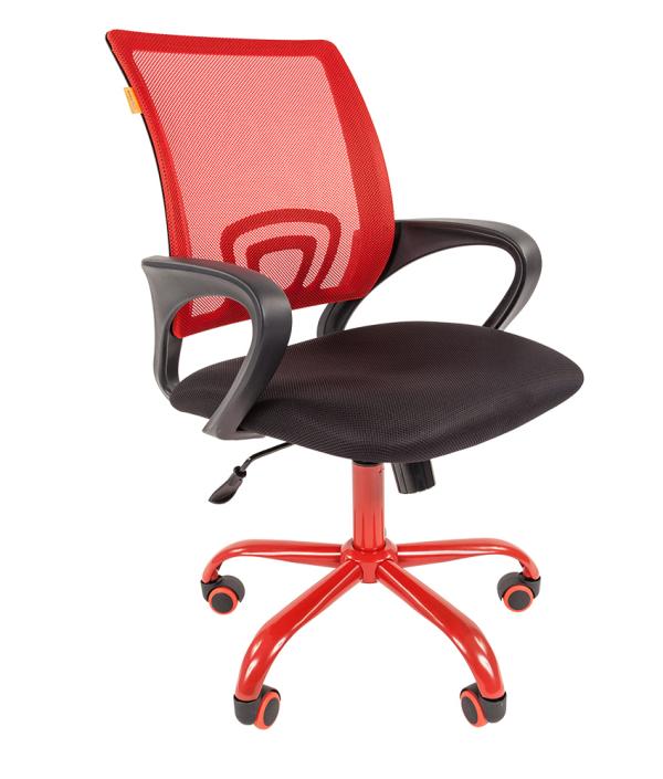 Кресло Chairman CH 696 CMet TW, красный-черный, акрил, ткань-сетка, механизм качания TG, эргономичное, закругленные подлокотники, крестовина-металл, регулировка высоты сиденья-газлифт, до 100кг