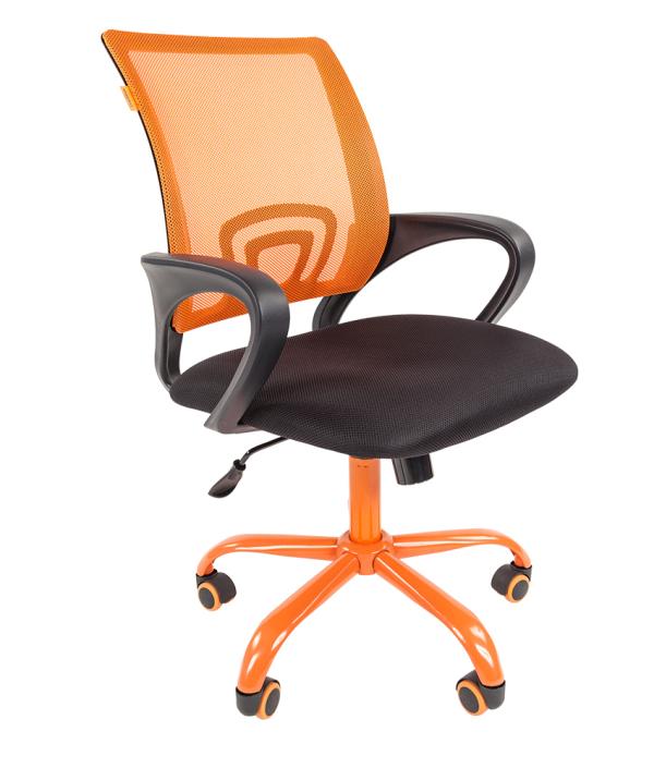 Кресло Chairman CH 696 CMet TW, оранжевый-черный, акрил, ткань-сетка, механизм качания TG, эргономичное, закругленные подлокотники, крестовина-металл, регулировка высоты сиденья-газлифт, до 100кг